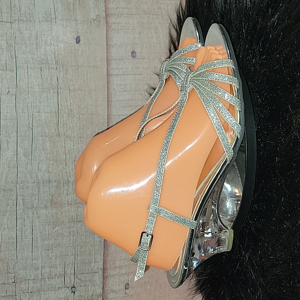 Mootsie Tootsie clear wedges evening shoes
